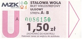 Communication of the city: Stalowa Wola (Polska) - ticket abverse. <IMG SRC=img_upload/_0wymiana2.png>