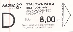 Communication of the city: Stalowa Wola (Polska) - ticket abverse