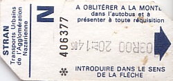 Communication of the city: Saint-Nazaire (Francja) - ticket abverse. 