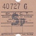 Communication of the city: Saint Helier (<i>Jersey</i>) - ticket abverse.
