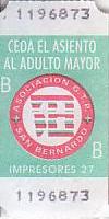 Communication of the city: San Bernardo (Chile) - ticket abverse. 