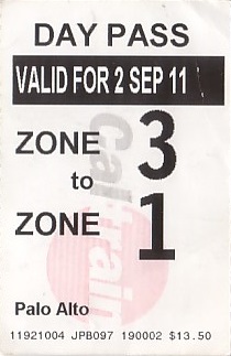 Communication of the city: San Carlos (Stany Zjednoczone) - ticket abverse