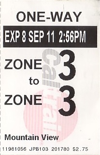 Communication of the city: San Carlos (Stany Zjednoczone) - ticket abverse