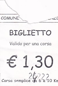 Communication of the city: San Godenzo (Włochy) - ticket abverse. 