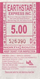 Communication of the city: San Jose del Monte (Filipiny) - ticket abverse