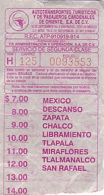 Communication of the city: San Rafael (Meksyk) - ticket abverse