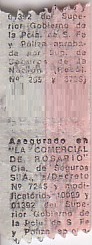 Communication of the city: Santa Fe (Argentyna) - ticket reverse