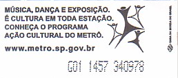 Communication of the city: São Paulo (Brazylia) - ticket reverse