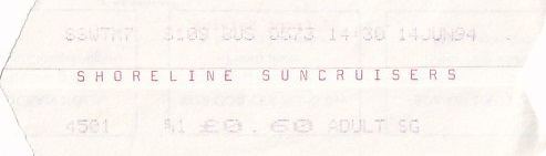 Communication of the city: Scarborough (Wielka Brytania) - ticket abverse.