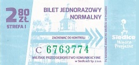 Communication of the city: Siedlce (Polska) - ticket abverse