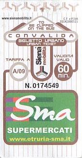 Communication of the city: Siena (Włochy) - ticket abverse