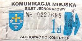 Communication of the city: Skierniewice (Polska) - ticket abverse. 