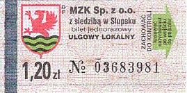 Communication of the city: Słupsk (Polska) - ticket abverse. <IMG SRC=img_upload/_0karnetkk.png alt="kupon kontrolny karnetu">