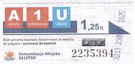Communication of the city: Słupsk (Polska) - ticket abverse. <IMG SRC=img_upload/_0wymiana2.png>