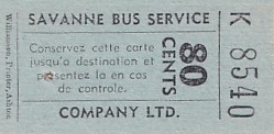 Communication of the city: Souillac (Mauritius) - ticket abverse.