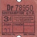 Communication of the city: Southampton (Wielka Brytania) - ticket abverse
