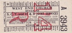 Communication of the city: Southampton (Wielka Brytania) - ticket abverse
