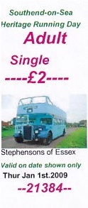 Communication of the city: Southend-on-Sea (Wielka Brytania) - ticket abverse