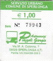 Communication of the city: Sperlonga (Włochy) - ticket abverse