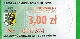 Communication of the city: Środa Śląska (Polska) - ticket abverse.