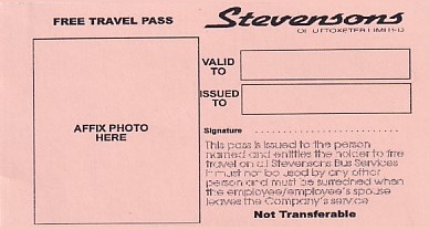 Communication of the city: Uttoxeter (Wielka Brytania) - ticket abverse