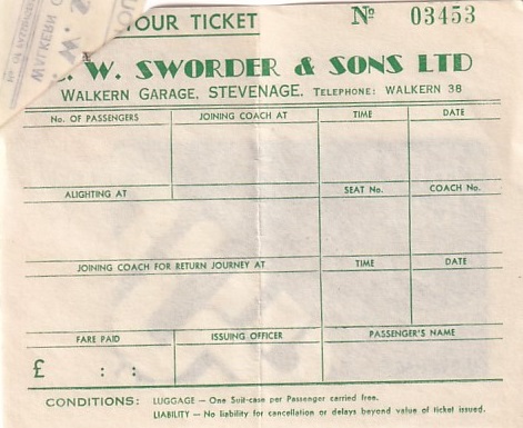 Communication of the city: Stevenage (Wielka Brytania) - ticket reverse