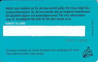 Communication of the city: Stockholm (Szwecja) - ticket reverse