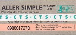 Communication of the city: Strasbourg (Francja) - ticket abverse. 