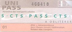Communication of the city: Strasbourg (Francja) - ticket abverse. 