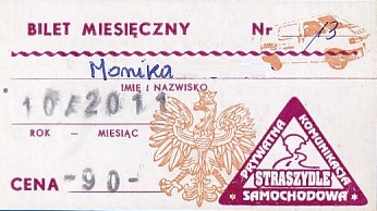 Communication of the city: Straszydle (Polska) - ticket abverse