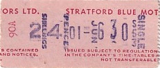 Communication of the city: Stratford-upon-Avon (Wielka Brytania) - ticket abverse.