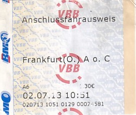 Communication of the city: Strausberg (Niemcy) - ticket abverse