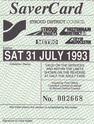 Communication of the city: Stroud (Wielka Brytania) - ticket abverse.