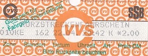 Communication of the city: Stuttgart (Niemcy) - ticket abverse