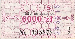 Communication of the city: Świerklaniec (Polska) - ticket abverse. 