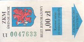 Communication of the city: Świnoujście (Polska) - ticket abverse. <IMG SRC=img_upload/_0wymiana2.png>