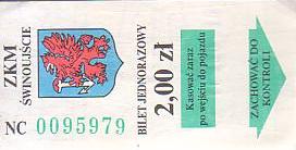 Communication of the city: Świnoujście (Polska) - ticket abverse. 