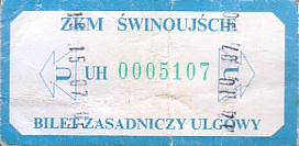 Communication of the city: Świnoujście (Polska) - ticket reverse