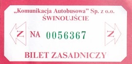 Communication of the city: Świnoujście (Polska) - ticket reverse