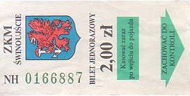 Communication of the city: Świnoujście (Polska) - ticket abverse. 
