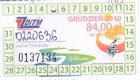 Communication of the city: Szczecin (Polska) - ticket abverse
