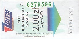 Communication of the city: Szczecin (Polska) - ticket abverse. <IMG SRC=img_upload/_0wymiana2.png>