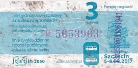 Communication of the city: Szczecin (Polska) - ticket abverse