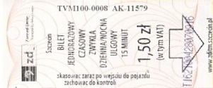 Communication of the city: Szczecin (Polska) - ticket abverse. 