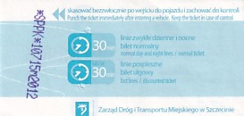 Communication of the city: Szczecin (Polska) - ticket reverse