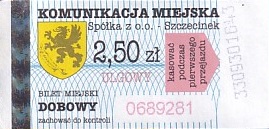 Communication of the city: Szczecinek (Polska) - ticket abverse. <IMG SRC=img_upload/_0blad.png alt="błąd"> hologram RTM
(czyli rzeszowski<!--Rzeszów--> :D)