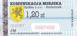 Communication of the city: Szczecinek (Polska) - ticket abverse. <IMG SRC=img_upload/_0wymiana2.png>