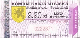 Communication of the city: Szczecinek (Polska) - ticket abverse. cienki numerator