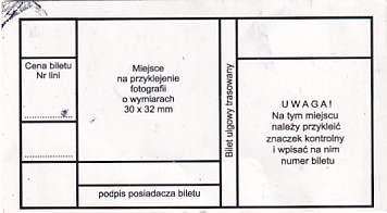 Communication of the city: Szczytno (Polska) - ticket reverse
