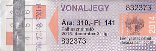 Communication of the city: Szeged (Węgry) - ticket abverse. 